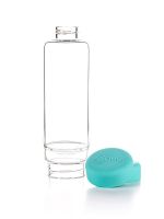 Trinkflasche blau leicht zu reinigen. Befüllbar für Edelsteinwasser. Drinking bottle with crystals easy to clean. re-useable.