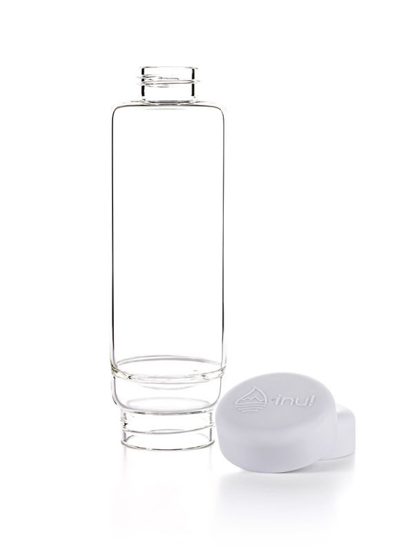 Natural Glas Wasserflasche mit Heilsteinen 