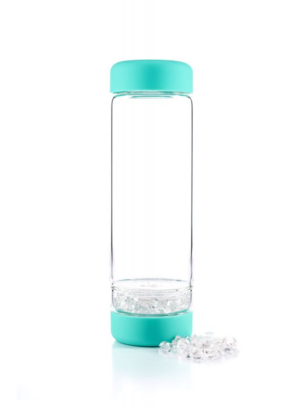 Glasflasche türkis. umweltfreundlich. glass bottle turquoise eco-friendly.