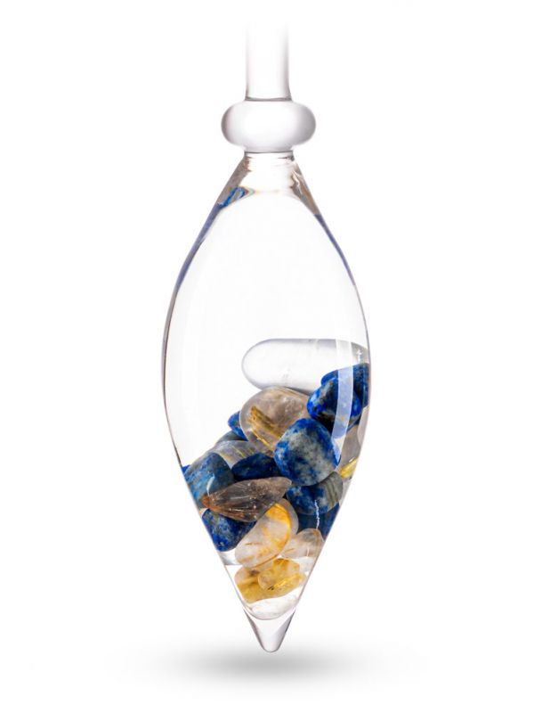 Crystal Water Dispenser with Lapis Lazuli & Rutilated Quartz VitaJuwel Grande INSPIRATION 